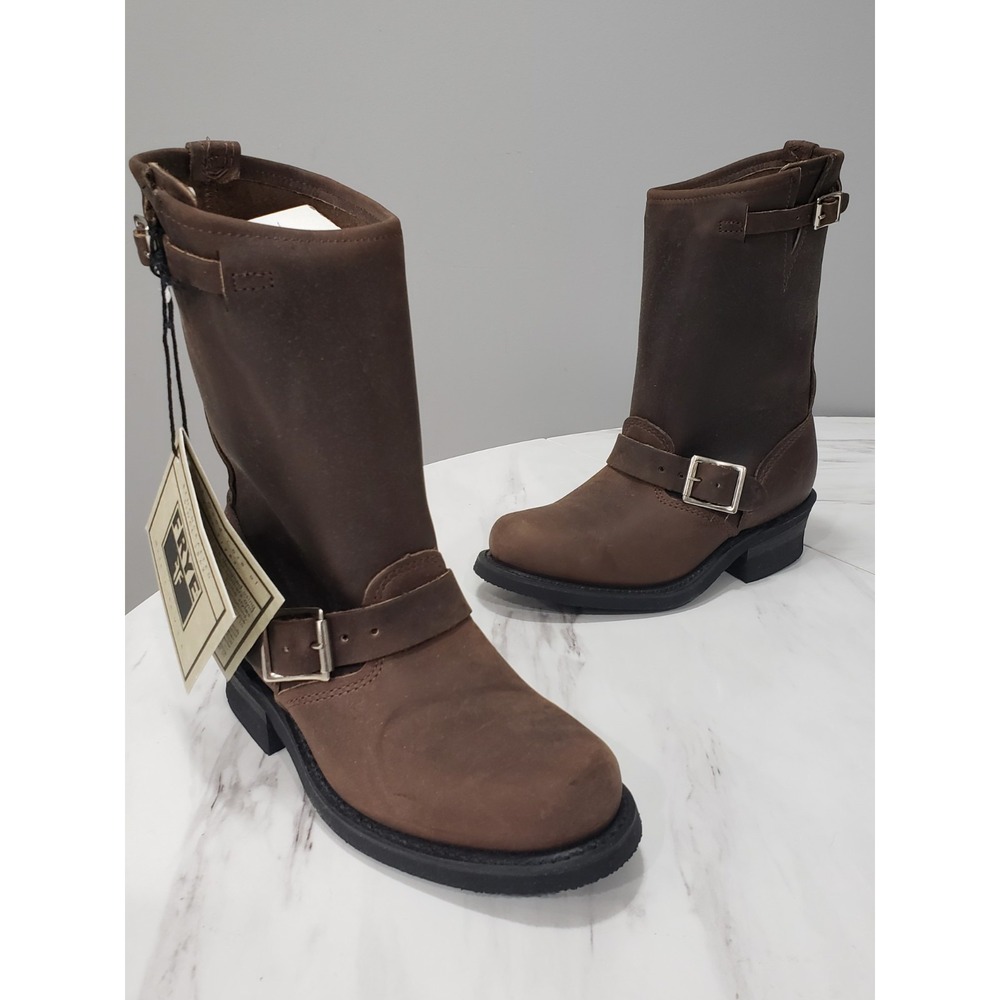 SIZE 5.5 Frye Womens Engineer 12 R 77400 Brown Mid Calf Motorcycle Boots Chore